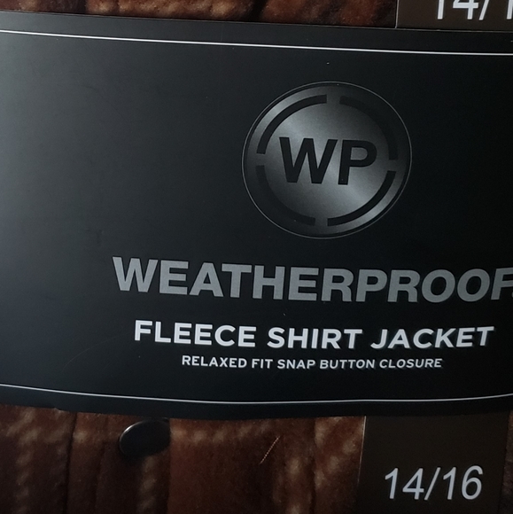 WP π¦WEATHERPROOF BOYS FLEECE SHIRT JACKET BLUE & BROWN SZ. 10/12 & 14/16 ππ€ - Picture 15 of 16